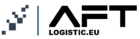 Logo przedstawiające Firmę AFTlogistic zajmującą się transportem, spedycją oraz logistyką w kolorze czarnym