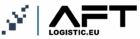 Logo przedstawiające Firmę AFTlogistic zajmującą się transportem, spedycją oraz logistyką w kolorze czarnym
