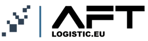 Logo przedstawiające Firmę AFTlogistic zajmującą się transportem, spedycją oraz logistyką w kolorze czarnym